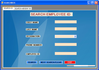 SEARCH FOR EMPLOYEE ID