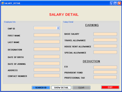 SEARCH FOR SALARY DETAIL