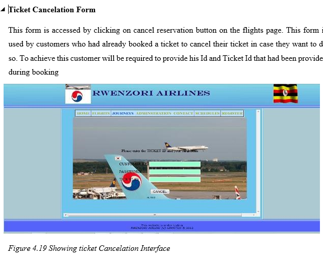 Ticket Cancelation Form